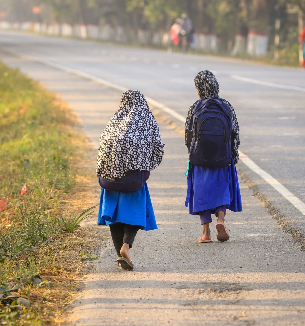 girls from a Bengali village going to school